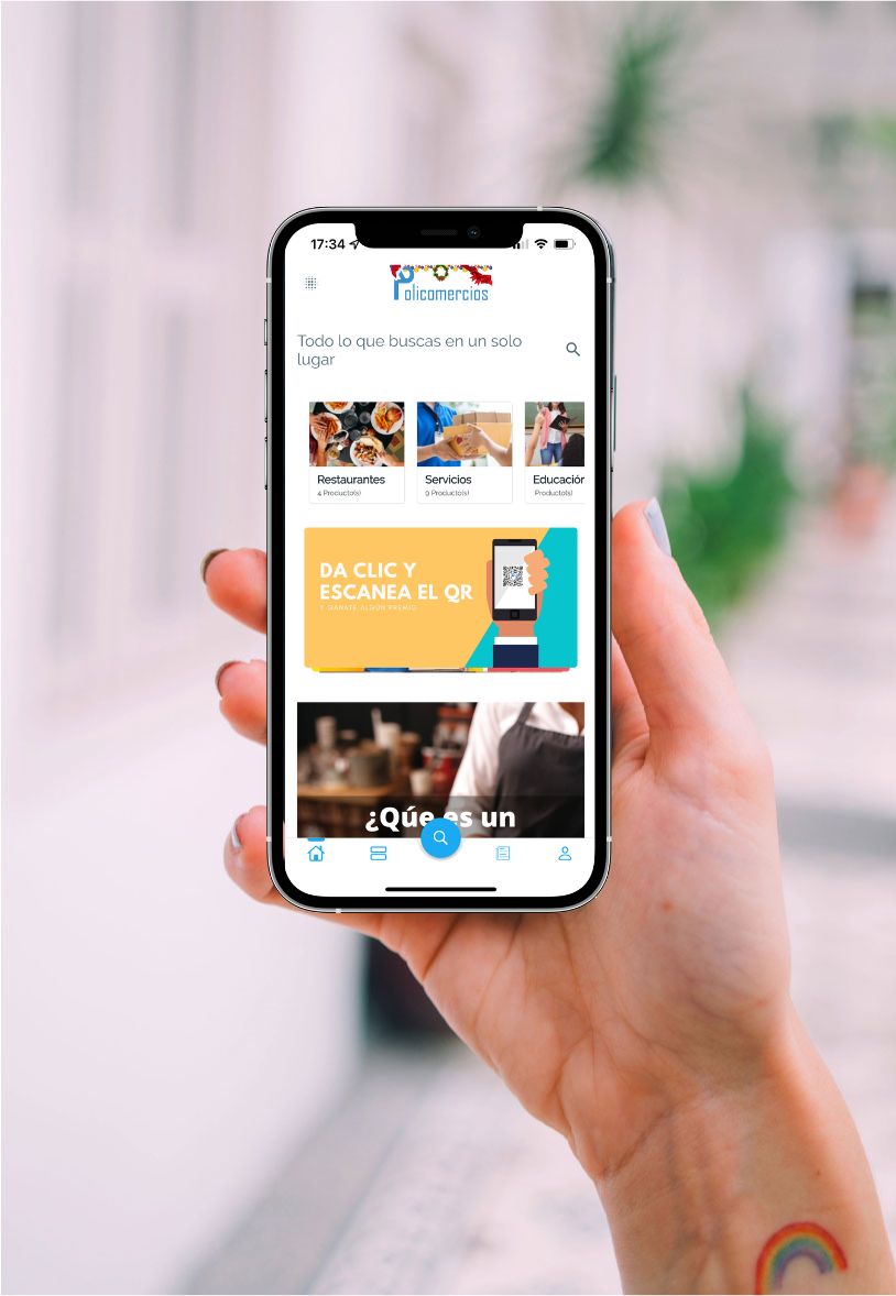 Woman holding phone info-2